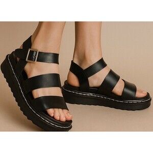 Madden Girl Dazze Women's 9 Platform Sandals Black  strappy chunky Y2k